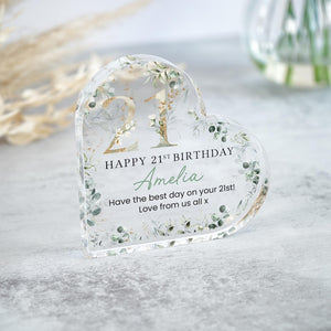 Personalised Happy 21st Birthday Gift Plaque, Birthday Gift For Her, 21st Birthday Gifts, Floral 21st Gift, Gifts for 21st Birthday