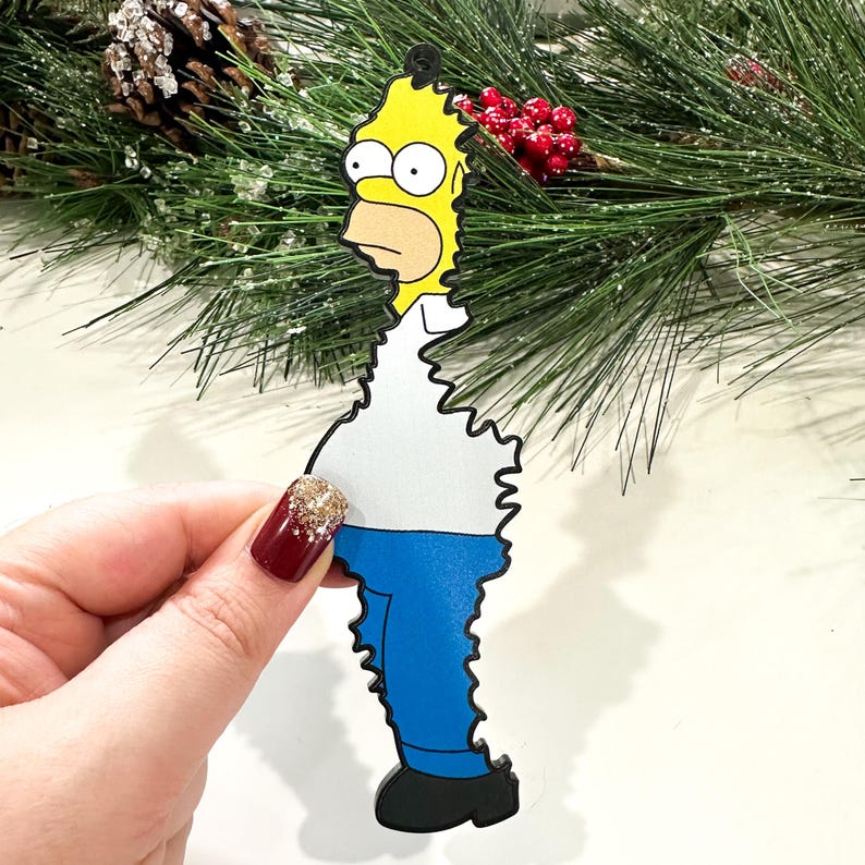 Homer Ornament, Homer Bush Ornament, Funny Ornaments, Meme Ornaments, Secret Santa Gift, White Elephant Gift, Custom Christmas Ornament