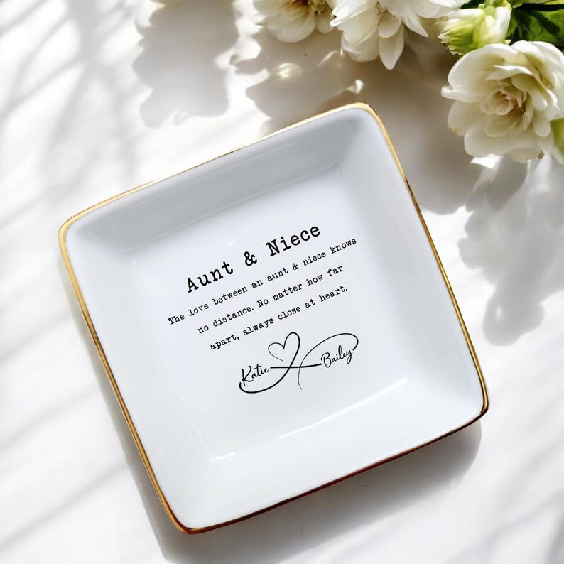 Personalized Aunt Niece Ring Dish/Aunt Niece Gift/Gift For Aunt from Nephew or Niece/Birthday Gifts/Gift for Auntie Keepsake/Baptism Gifts