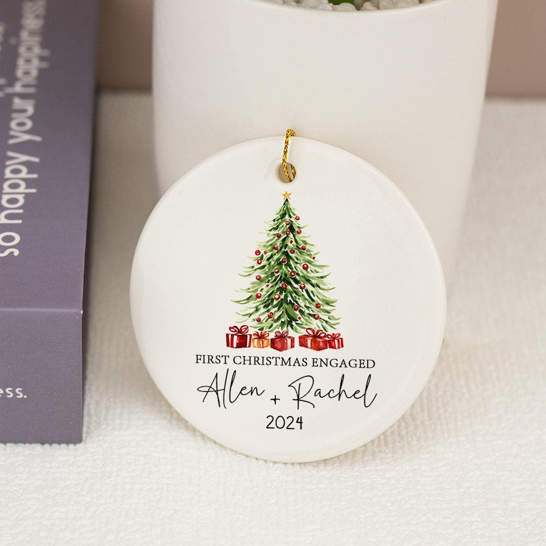 First Christmas Engaged Ornament, Engagement Gifts Ornament, 1st Christmas Engaged Baubles, Keepsake Gifts, Gifts for Couple