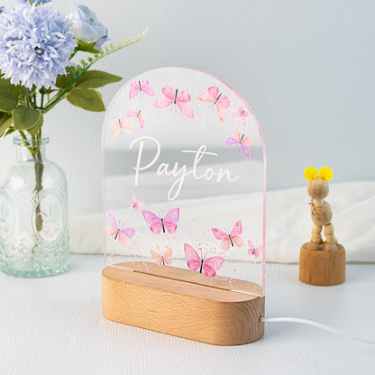 Custom Baby Night Light,Personalized Butterfly Nightlight With Name,Kids Bedroom Nursery Light,Newborn Gift,Nursery Decor,Baby Girl Light