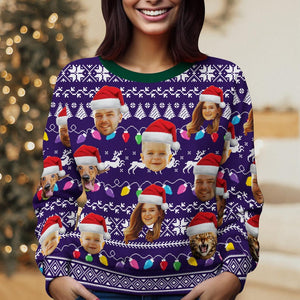 Custom Photo Ugly Christmas Sweatshirt, Family Face Christmas Ugly Sweater, Dog Lover Sweater, Cat Photo Sweatshirt, Christmas Sweater Gift il_794xN.6274089565_2e46.jpg