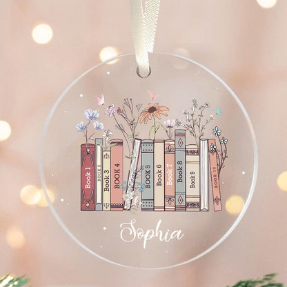 Custom Bookish Ornament, Book Club Ornament, Christmas Book Name Ornament, Personalized Bookworm Gifts, Book Lover Gift