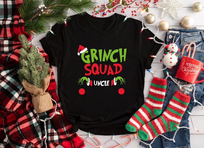 Custom Grinchmas 2024 Shirts, Christmas Grinch Squad Shirt, Christmas Grinch T-Shirts, Merry Christmas 2024 T-Shirts, Christmas Family Shirt