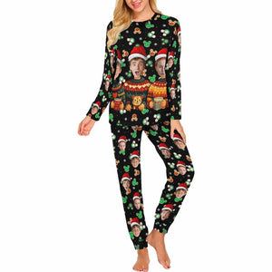 Custom Christmas Pajama Set, Personalized Family Pajamas with Picture, Custom Pajamas with Face, Bachelorette Party Pajama, Christmas Pajama