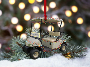 Personalized Golf Cart Christmas Ornaments, Golf Cart Flat 2D Ornament, Golf Ornaments for Christmas Tree Car Hanging, Gift for Golf Lovers