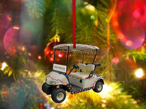 Personalized Golf Cart Christmas Ornaments, Golf Cart Flat 2D Ornament, Golf Ornaments for Christmas Tree Car Hanging, Gift for Golf Lovers