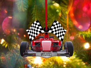 Personalized Racing Car F1 Christmas Ornaments, Formular Car Ornament, Flat 2D Ornament, F1 Car Tree Hanging, Car Hanger, Gift for Car Lover