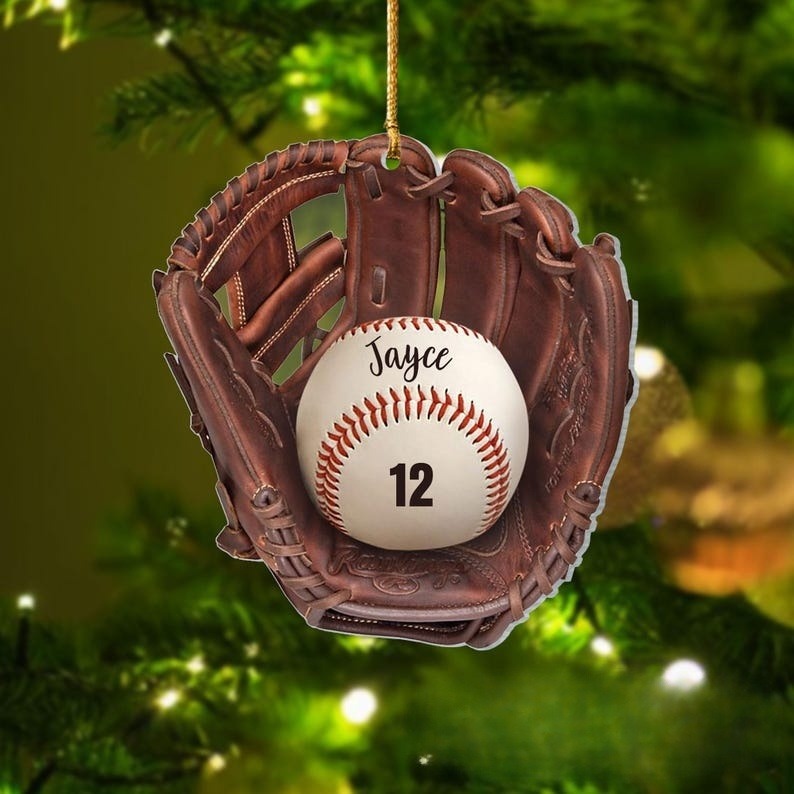 Personalized Baseball Christmas Ornament, Baseball Team Gift, Baseball Christmas Tree Ornament, Baseball Custom Ornament, Christmas Gift