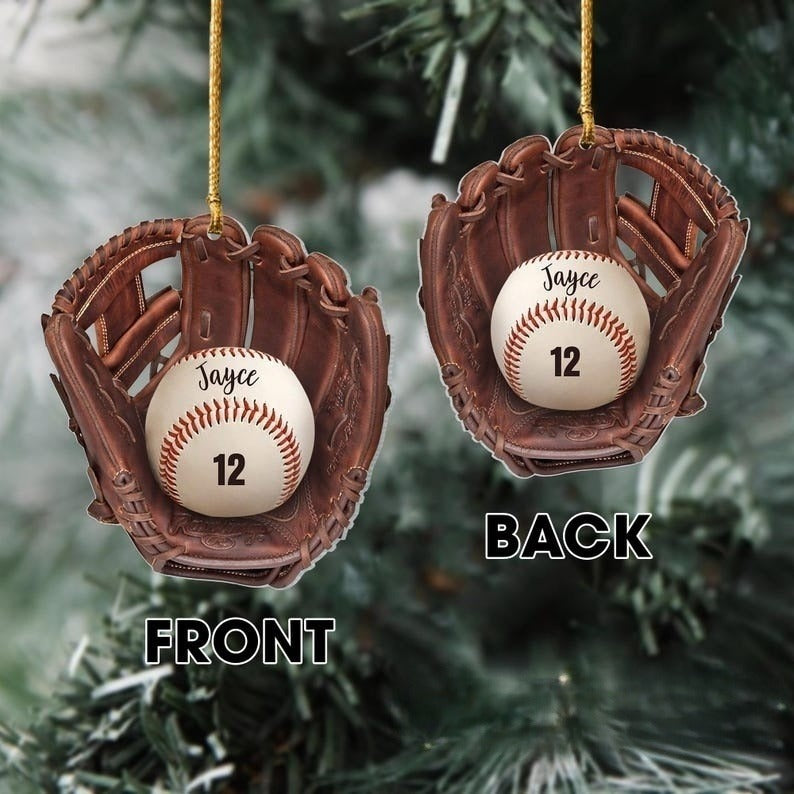 Personalized Baseball Christmas Ornament, Baseball Team Gift, Baseball Christmas Tree Ornament, Baseball Custom Ornament, Christmas Gift