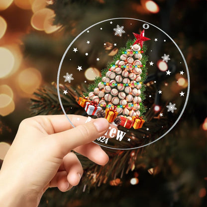Baseball Christmas Ornament, Baseball Ornament, 2024 Ornament, 2024 Baseball Ornament, Personalized Baseball Ornament, Baseball Mom Gift