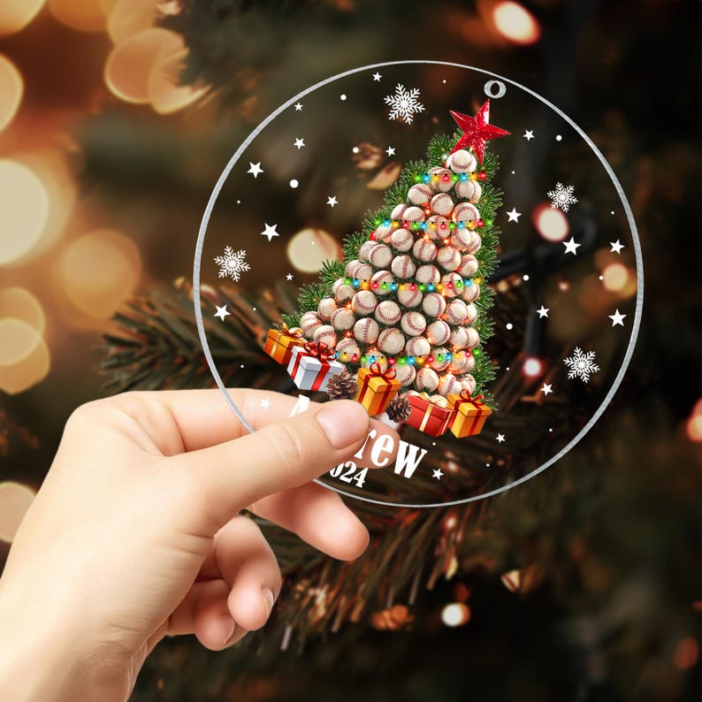 Baseball Christmas Ornament, Baseball Ornament, 2024 Ornament, 2024 Baseball Ornament, Personalized Baseball Ornament, Baseball Mom Gift