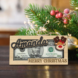 Personalized Cute Money Holder Christmas, Reindeer Money Holder, Santa Money Holder, Xmas Gift for Family, Money Card Gift