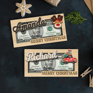 Personalized Cute Money Holder Christmas, Reindeer Money Holder, Santa Money Holder, Xmas Gift for Family, Money Card Gift
