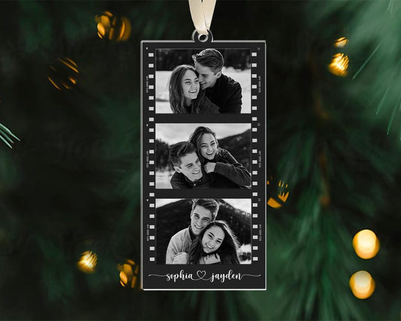 Custom Photo Strip Ornament, Christmas Ornament 2024, Personalized Ornament with Photos, Family Ornament, Couple Ornament, Bestie Gift