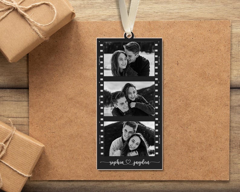 Custom Photo Strip Ornament, Christmas Ornament 2024, Personalized Ornament with Photos, Family Ornament, Couple Ornament, Bestie Gift