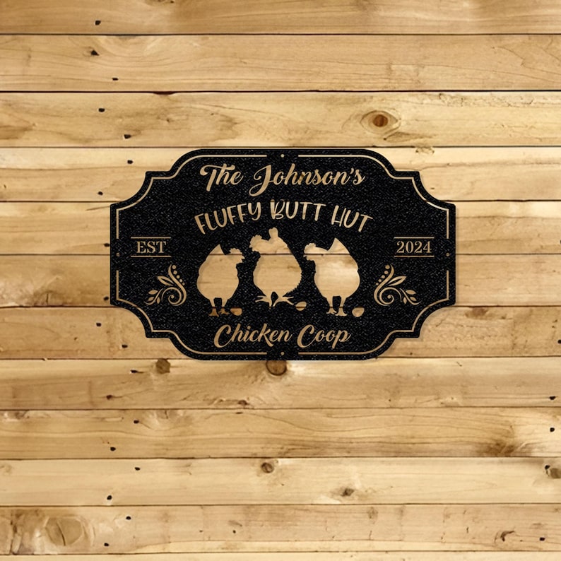 Personalized Chicken Coop Sign: Farmhouse Barn Decor, Family Name
