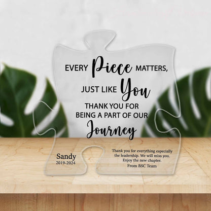 Personalized Retirement Plaque Gift, Mentor Gift, Farewell Gift for Coworker, Never Forget That You Are The Piece That Made The Difference
