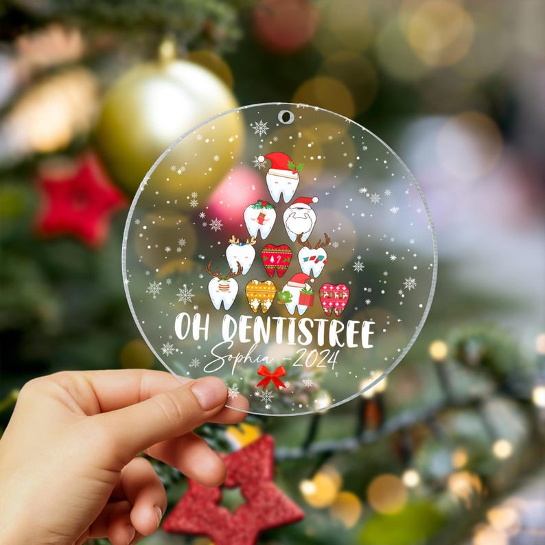 Custom Dentist Christmas Ornament, Oh Dentistree, Dental School Gift,Dental Christmas Ornament, Tooth Christmas Ornament,Dental Student Gift