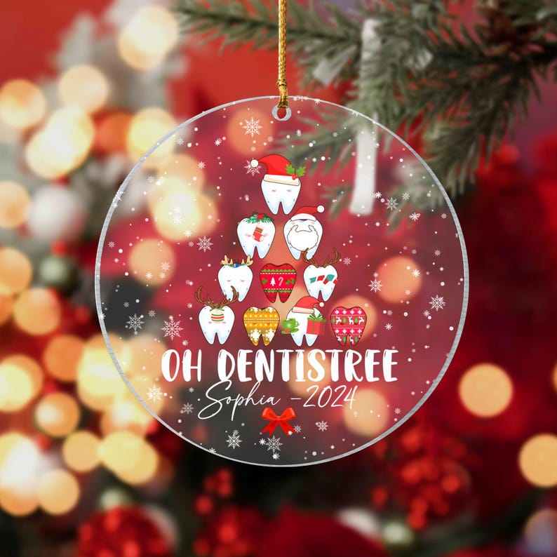 Custom Dentist Christmas Ornament, Oh Dentistree, Dental School Gift,Dental Christmas Ornament, Tooth Christmas Ornament,Dental Student Gift