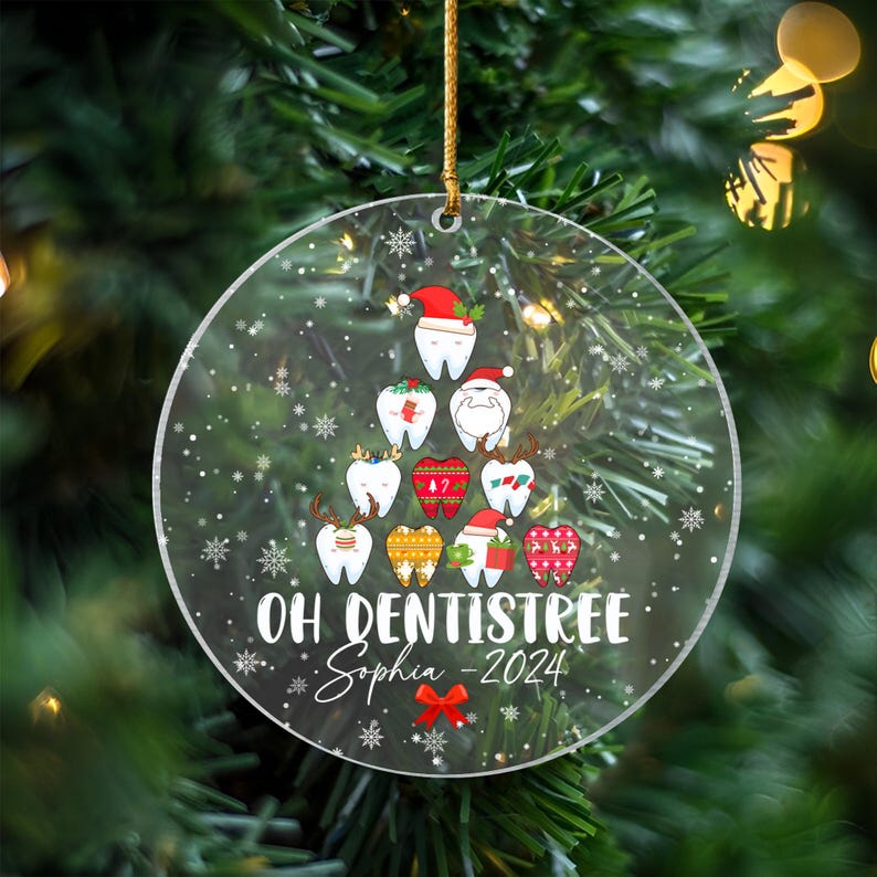 Custom Dentist Christmas Ornament, Oh Dentistree, Dental School Gift,Dental Christmas Ornament, Tooth Christmas Ornament,Dental Student Gift