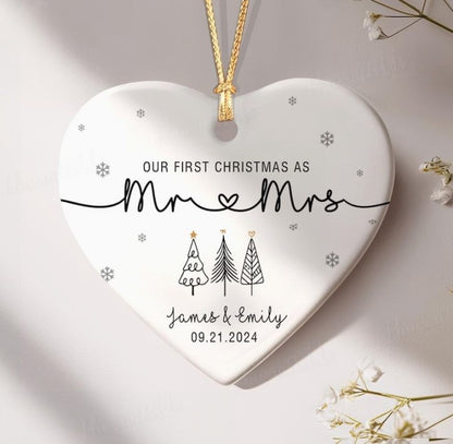 Our First Christmas As Mr & Mrs Ornament, First Married Christmas Ornament 2024, Married Ornament, Wedding Ornament, Mr And Mrs Gifts