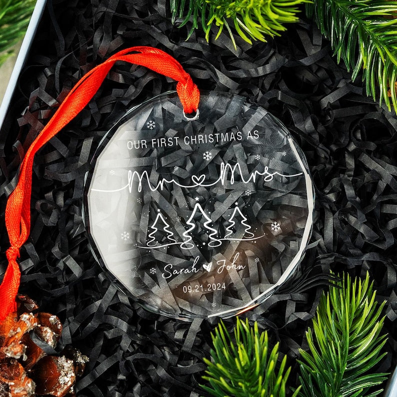 Our First Christmas As Mr & Mrs Ornament, First Christmas Married Ornament 2024, Just Married Ornament, Wedding Ornament, Mr And Mrs Gifts