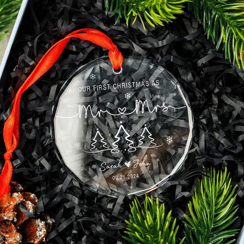 Our First Christmas As Mr & Mrs Ornament, First Christmas Married Ornament 2025, Just Married Ornament, Wedding Ornament, Mr And Mrs Gifts