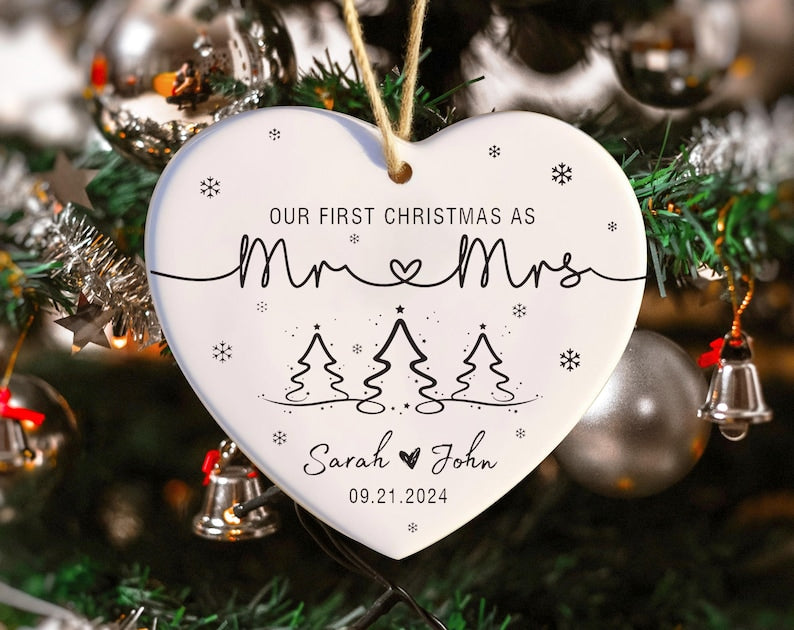 Our First Christmas As Mr & Mrs Ornament, First Christmas Married Ornament 2025, Just Married Ornament, Wedding Ornament, Mr And Mrs Gifts