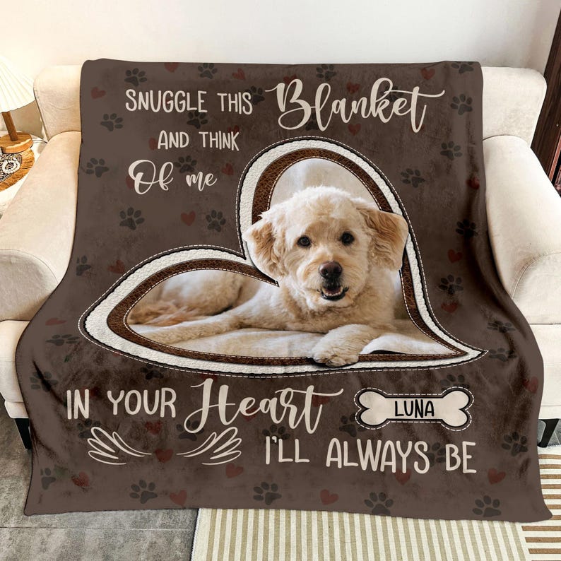 Personalized Dog Photo Blanket, Pet Blanket with Pictures, Pet Memorial Gifts, Dog Loss Gift, Pet Loss Keepsake, Gift for Dog Mom Dog Dad