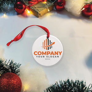 Custom Business Logo Ornament,Company Logo Ornament, Custom Employee Gift, Custom Logo Ornament, Holiday Company Ornament, Corporate Gift