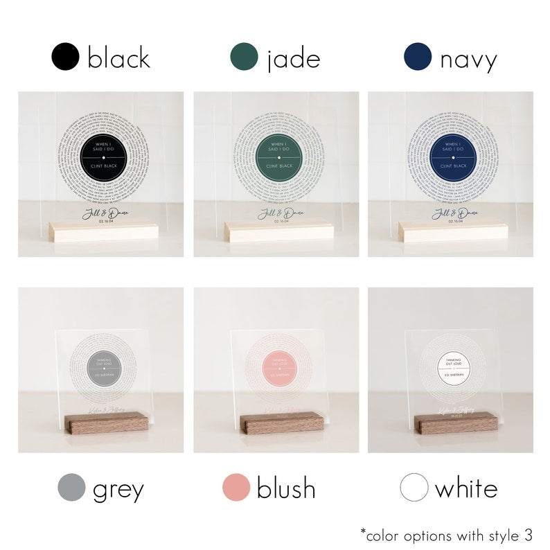 Personalized Vinyl Record Song with Lyrics on Acrylic with Wood Stand, Couple Gift, Gift for Her Personalized