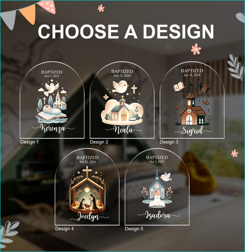 Personalized Baptism Night Light Gift Baby, Custom Night Light for Goddaughter, Gift from Godparent, Custom Kids Name, Baptism Gift For Kids