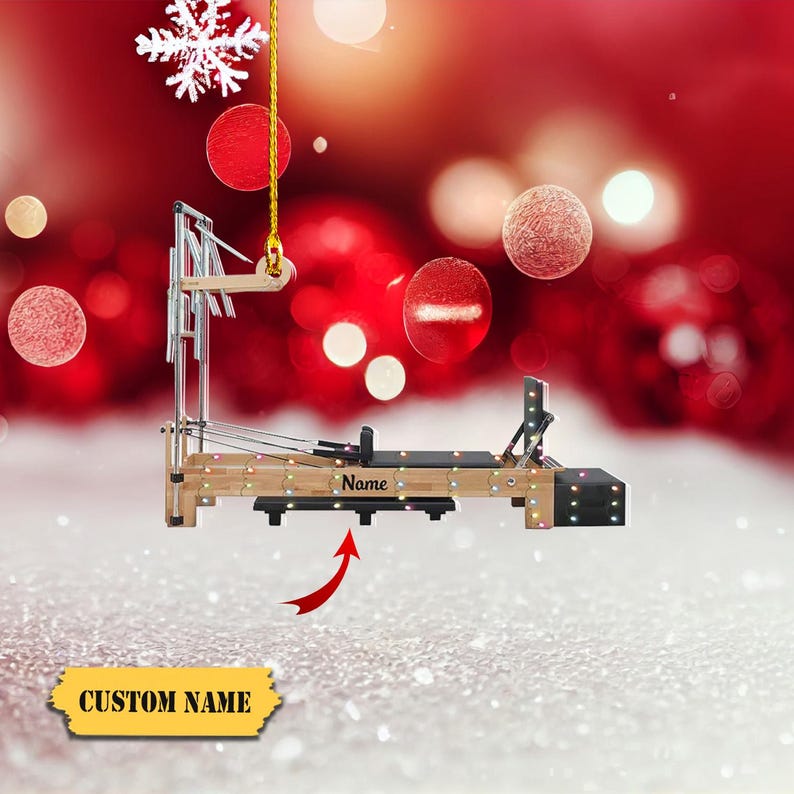 Pilates equipment Xmas Personalized Gift, Pilates equipment Christmas Ornament, Custom Shape Flat Acrylic Ornament, Gift For Pilates Lover