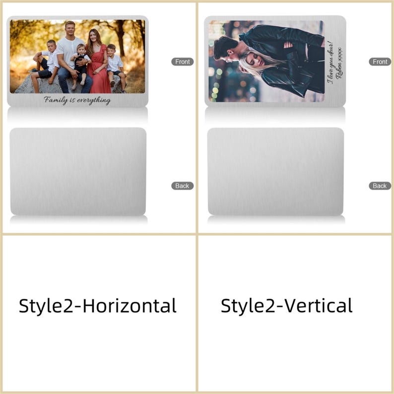 Custom Metal Photo Wallet Card,Personalised Picture Wallet Insert,Anniversary Photo Gift ,Father's Day Gifts for Him- Photo Love Note Card