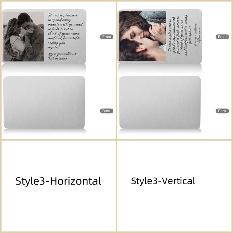 Custom Metal Photo Wallet Card,Personalised Picture Wallet Insert,Anniversary Photo Gift ,Father's Day Gifts for Him- Photo Love Note Card