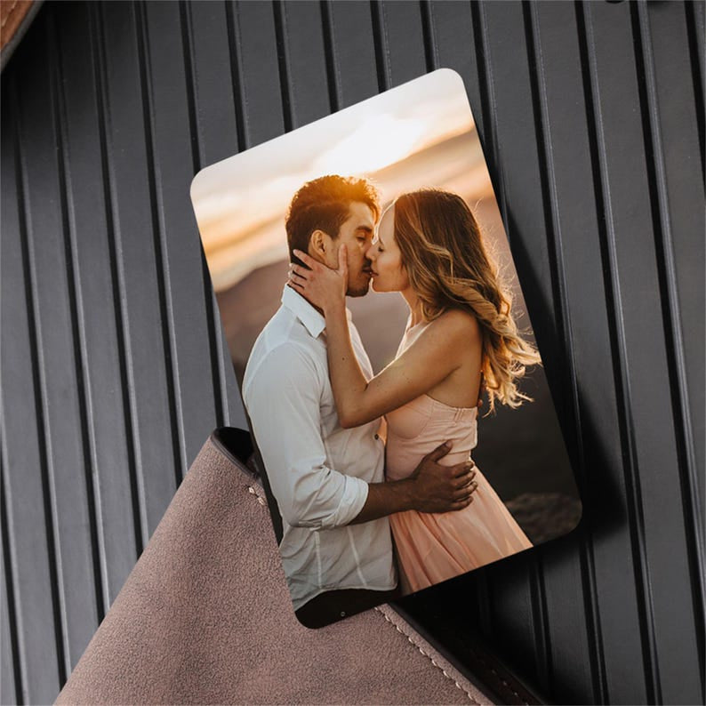 Custom Metal Photo Wallet Card,Personalised Picture Wallet Insert,Anniversary Photo Gift ,Father's Day Gifts for Him- Photo Love Note Card