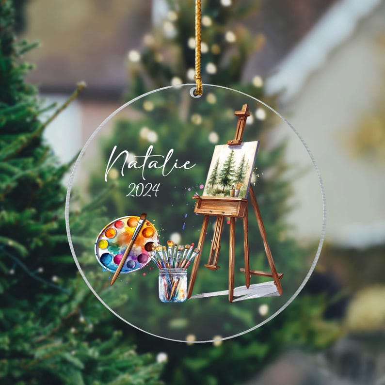 Personalized Artist Ornament, Artist Ornament, Artist Gifts, Art Teacher Ornament, Artist Girl Ornament, Painters Gift, Gift For Artist
