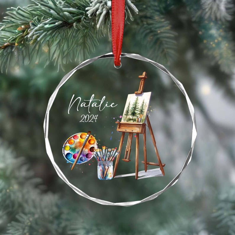 Personalized Artist Ornament, Artist Ornament, Artist Gifts, Art Teacher Ornament, Artist Girl Ornament, Painters Gift, Gift For Artist