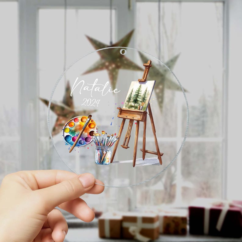 Personalized Artist Ornament, Artist Ornament, Artist Gifts, Art Teacher Ornament, Artist Girl Ornament, Painters Gift, Gift For Artist