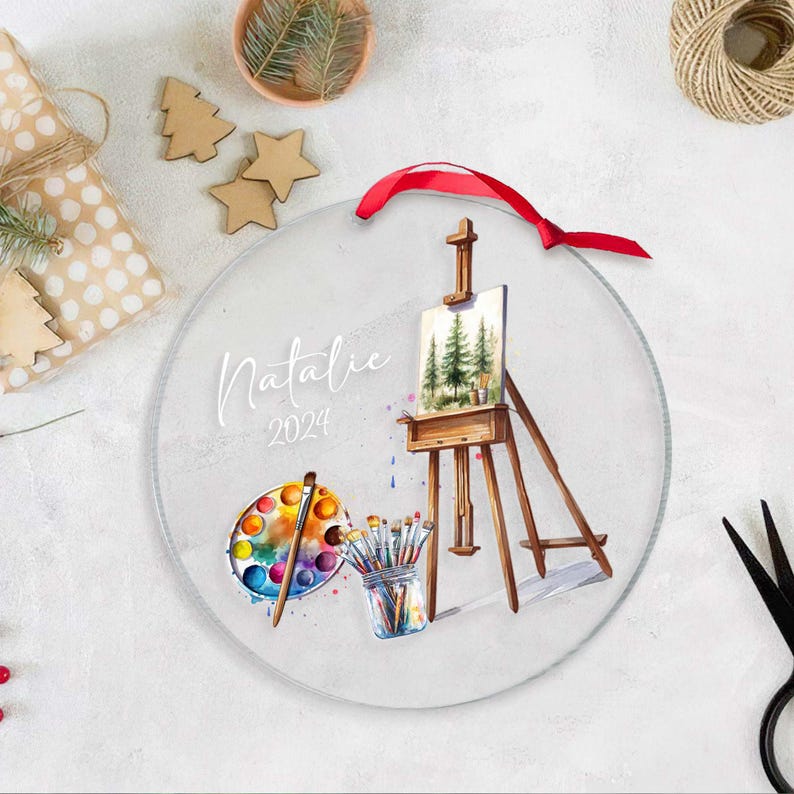 Personalized Artist Ornament, Artist Ornament, Artist Gifts, Art Teacher Ornament, Artist Girl Ornament, Painters Gift, Gift For Artist