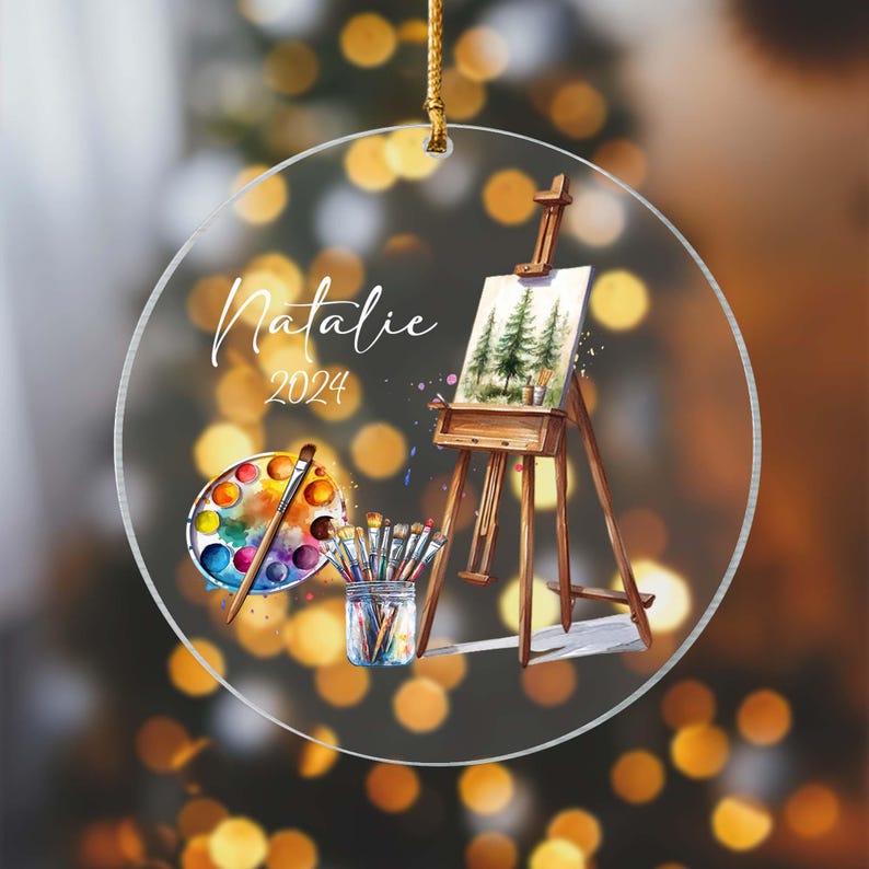 Personalized Artist Ornament, Artist Ornament, Artist Gifts, Art Teacher Ornament, Artist Girl Ornament, Painters Gift, Gift For Artist