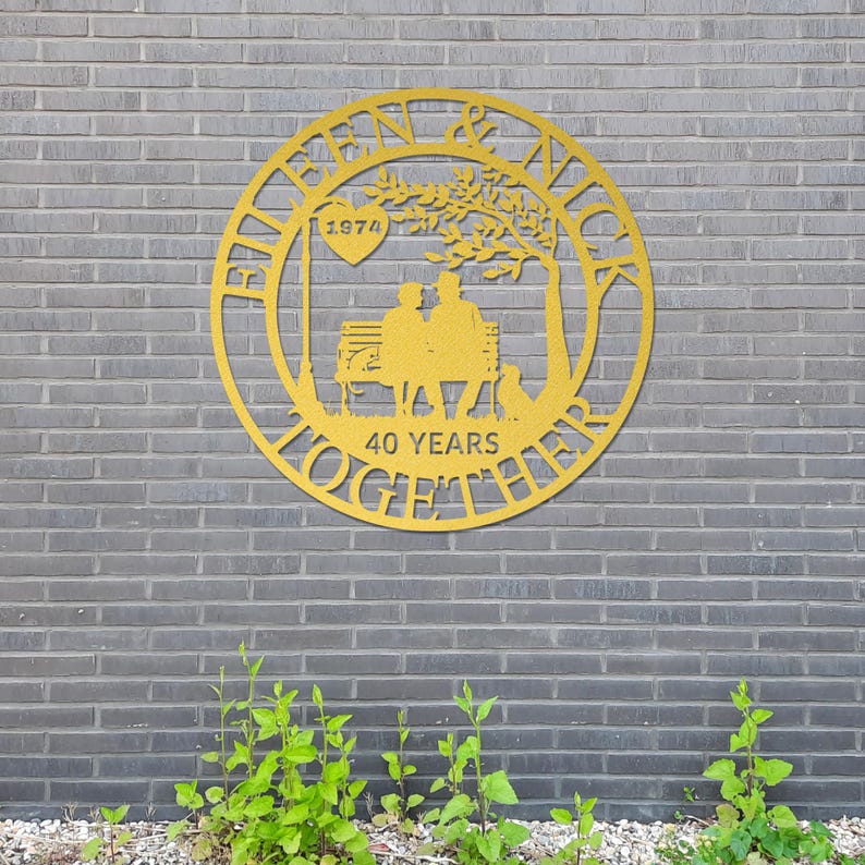 Custom 40th Anniversary Gift for Parents, 40 Years/ Any Year Anniversary Sign, Ruby Anniversary Gift Wedding Anniversary Metal Wall Art