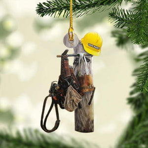 Personalized Lineman Christmas Ornament, Worker Lineman Tree Hanger, Lineworker Ornament, Lineman Christmas Gift For Dad, Gift For Lineman