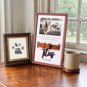 Memorial Pet Collar Sign, Dog Memorial Wood Frame With Collar Holder, Custom Dog Memorial Gifts, Pet Loss Gifts