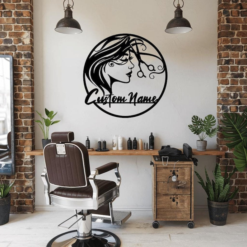Custom Hair Stylist Metal Sign: Salon Decor, Hairdresser Gift