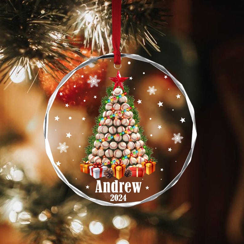 Baseball Christmas Ornament, Baseball Ornament, 2024 Ornament, 2024 Baseball Ornament, Personalized Baseball Ornament, Baseball Mom Gift