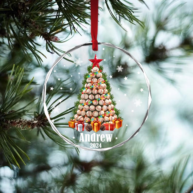 Baseball Christmas Ornament, Baseball Ornament, 2024 Ornament, 2024 Baseball Ornament, Personalized Baseball Ornament, Baseball Mom Gift