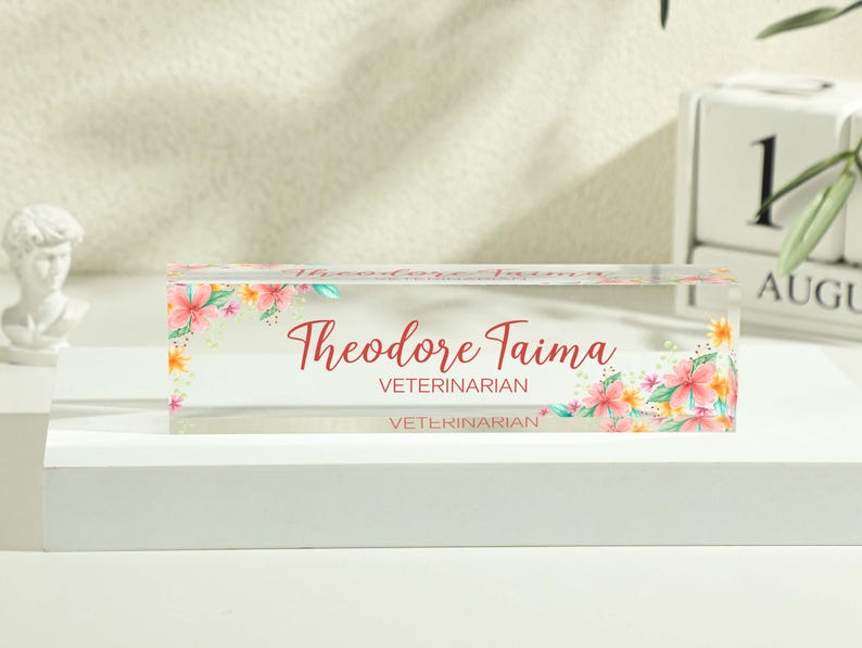 Custom Desk Name Plate, Acrylic Name Plate, Office Name Plate, Coworker Gift, Teacher Gift, Desk Accessories