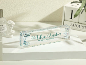 Custom Desk Name Plate, Acrylic Name Plate, Office Name Plate, Coworker Gift, Teacher Gift, Desk Accessories